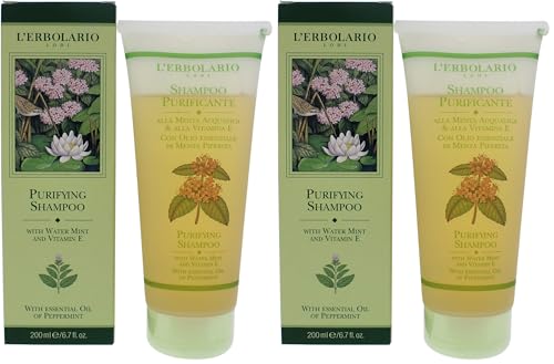 L 'erbolario reinigendes Shampoo Menta, 1er Pack (1 X 200 ML) (Confezione da 2)