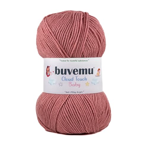 Image of Cloud Touch Baby - DK Weight Soft Anti-Pilling Yarn for Baby Clothes, Blankets & Amigurumi Crochet & Knitting, 90% Acrylic 10% Viscose derived from Bamboo, 3.53 Oz / 262 Yards (Dusty Rose, 1 Pack)