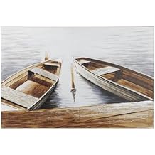 Deco 79 Canvas Boats Wall Art, 47" x 2" x 32", Brown