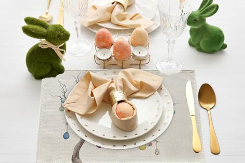 Gpghe P-1 Easter Placemats Colorful Eggs Tree Washable Table Mats Set Of 4 Seasonal Holiday Farmhouse Kitchen Dining Table Decor 12 X 18 Inch thumb #4