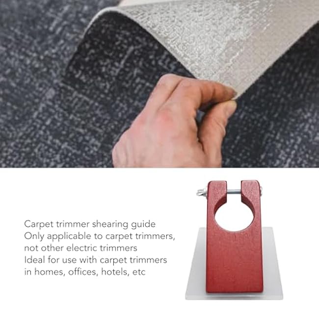 LiebeWH Shearing Guide for Carpet Trimmer, Wood Easy to Install Rug Tufting Carving Holder Base for Keeping Rugs Flat, Excluding Carpet Trimmer (Rosewood Handle)