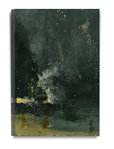 DECORARTS Nocturne in Black and Gold Canvas Art, Gallery Wrapped, 16x24