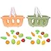 jojofuny 2Sets Mini Kosz Zakupy Przenośny Koszyk Spożywczy Supermarket Dollhouse Organizator Baskor Zabawki Z Sztucznymi Owocami Warzyw Dla Dzieci Dzieci