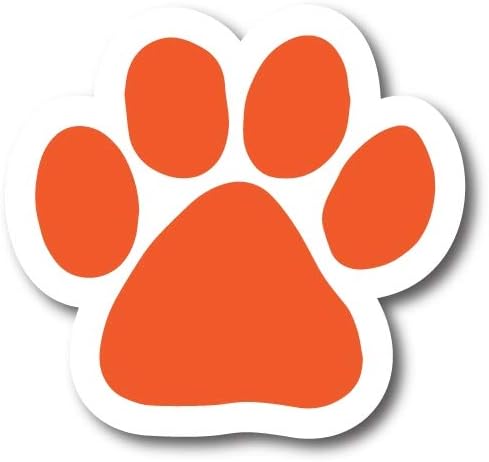 Magnet Me Up Orange Pawprint Magnet Decal, 5 Inch, Heavy Duty Automotive Magnet for Car Truck SUV
