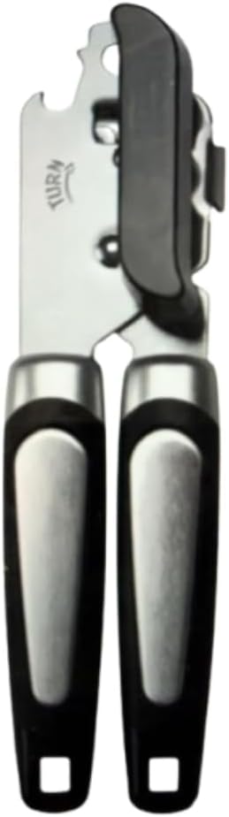 Manual Can Opener Smooth Edge Stainless Steel- Heavy Duty Can Opener with Bottle Opener, Ergonomic Easy Turn Handle Kitchen Tool.