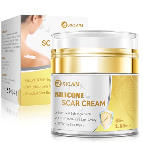 Silicone Scar Cream Scar Gel, Advanced Scar Cream for Surgical Scars, C-Section, Injury, Stretch Marks, Acne, Burns, Keloids, Old & New Scars, 1.85 Oz (55g)