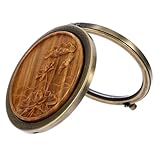 Miroir rond : le petit miroir peut parfaitement refléter une image claire de l'ensemble du visage, répondre facilement à vos différents besoins, miroir compact antique