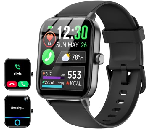 Quican Smart Watches for Women/Men 2 Bands Compatible for Android iPhone