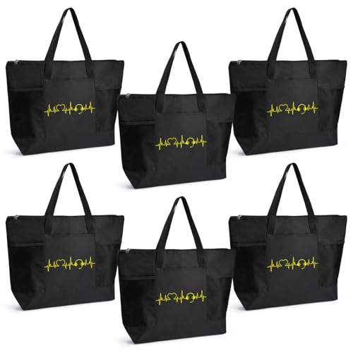 6 Bolsas Tote de Agradecimiento para Despachador con Bolsillo de Malla miniatura 1