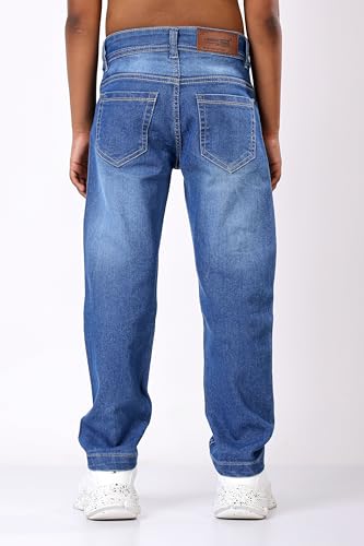 Image of London Hills Boys Regular Fit Mid Rise Jeans Premium Slim Fit Kids Comfortable Everyday Wear | Soft Cotton Button with Fly Zip