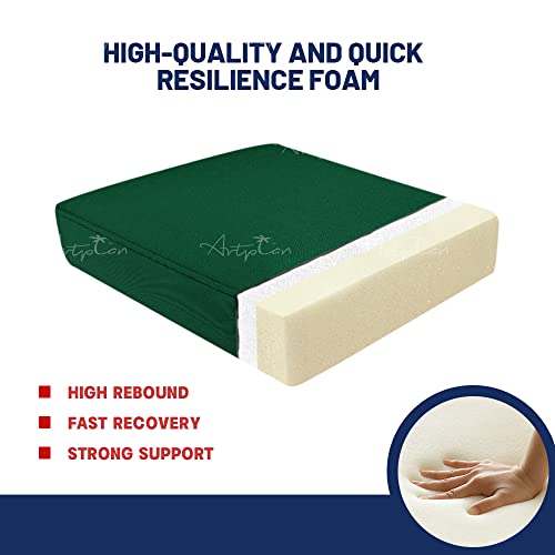 Artplan Outdoor Loveseat Cushions,All Weather Patio Cushions Set Of 5,46"X24"X4"，Green #TOP3