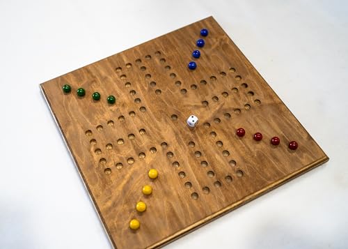 Tablero artesanal de madera real 16x16 inch con canicas miniatura 2