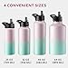 Triple Insulated Stainless Steel Water Bottle with Straw Lid - Flip Top Lid - Wide Mouth Cap (750 ML) Insulated Water Bottles, Keeps Hot and Cold - Great for Hiking & Biking (Dreamy Pink-Green)