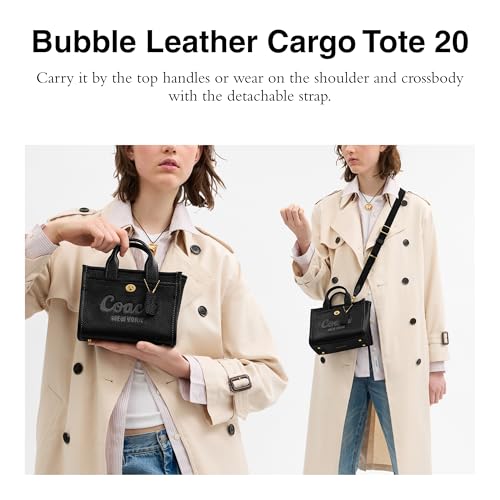 Coach Bubble Leather Cargo Tote 20, B4/Black2