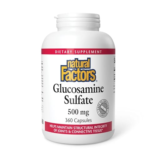 Natural Factors, Glucosamine Sulfate, Supports Healthy Joint Mobility, Cartilage and Connective Tissue, 360 Capsules Natural Factors, Glucosamine Sulfate, Supports Healthy Joint Mobility, Cartilage and Connective Tissue, 360 Capsules