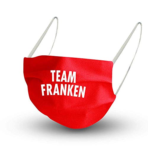 Fan-Omenal Textile Design Masque in Rouge en Coton avec Certifié Molleton Intérieur - Print - Team Franken - 15785