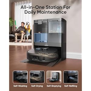 eufy X10 Pro Omni Robot Vacuum and Mop Combo, 8,000 Pa Suction, Dual Mops with 12 mm Auto-Lift and Carpet Detection, AI Obstacle Avoidance, Auto Mop Washing, Auto Drying, Self-Emptying, Self-Refilling eufy X10 Pro Omni Robot Vacuum and Mop Combo 8000 Pa Suction Dual Mops with 12 mm Auto Lift and Carpet Detection AI Obstacle Avoidance Auto Mop Washing Auto Drying Self Emptying Self Refilling