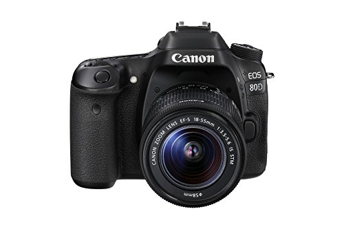 Canon EOS 80D - Cámara réflex digital de 24.2 MP (pantalla táctil de 3", video Full HD, enfoque automático, WiFi) negro - kit cuerpo con objetivo Canon EF 18 - 55 mm f/3.5 - 5.6 IS