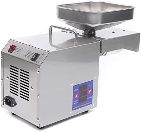 110V Oil Press Machine Heavy Duty Commercial Oil Machine Automatic Oil Expeller Extractor 600W Stainless Steel Cold/Hot Oil Extractor Electric Oil Making Machine for Home Oil Maker