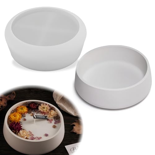 Molde Redondo de Resina Epoxi,Molde grande de silicona para cuencos,Moldes Resina Epoxi Grandes Redondo Para Manualidades Diy Jabón,Platos De Joyería(18.5 * 18.5 * 6.3CM)