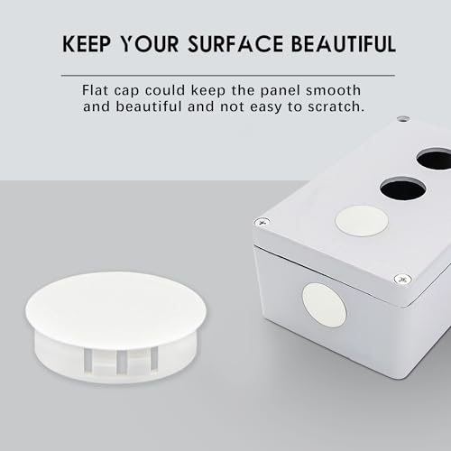 BOPOREAE 5/8 In/16 mm White Plastic Hole Plugs, Snap in Locking Round Hole Panel Plugs Fastener Covers for Kitchen Cabinet Furniture Electric Box, Door Screw Hole Cover, Tube Pipe Choke Plug, 40PCS