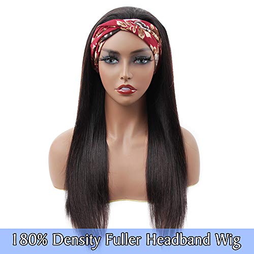 Image of ISEE Headband Wig Human Hair Glueless Straight Wig for Black Women 26 inch