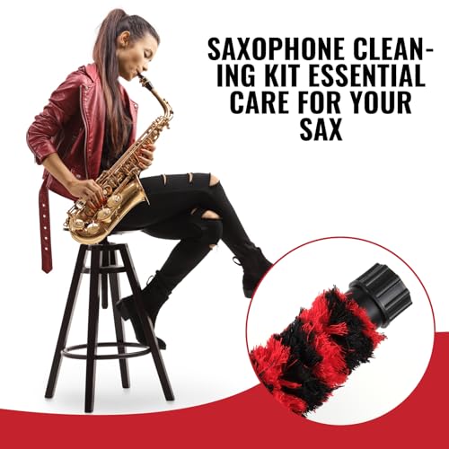 2 Pcs Alto Saxophone Cleaning Kit Sax Pad Saver Brush Absorbent Cleaning Swab Professional Saxophone Care Maintenance Tool Instrument Accessories for Alto Sax, 20.4 inches - Thumbnail 7