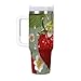 NSGFIYVB Insulated Tumbler With Straw And Spout Lid Lovely Strawberry Print 40 Oz Water Bottle W/Handle, Dustproof Cover, Spill-proof Stainless Steel Hydro Travel Cup Fit Car Cupholder, Coffee Mug