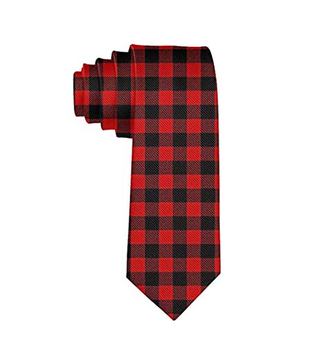 Men's Fashion Tie Red Black Buffalo Check Plaid Pattern Necktie One Size Neck Ti #TOP9