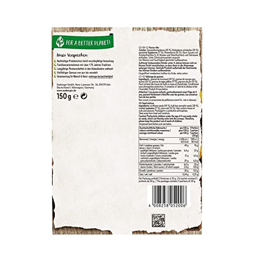 Seeberger Vital-Kerne-Mix: Kernig-knackige Mischung aus Pinien-, Sonnenblumen-, Kürbis- und Sojakernen - als Backzutat, für Salat und Müsli, vegan | 150 g (1er Pack) | Verpackung kann abweichen
