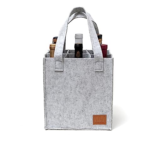 Sacola Para Carregar Vinhos Garrafas de Feltro Para Transporte Com Alça Elegante Wine Bag (Sacola Pa