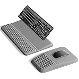 VAYDEER Ergonomic Keyboard Wrist Rest and Mouse Mat Wrist Support – 2-in-1 Keyboard Riser & Soft Memory Foam Support Pad for Typing, Wrist Pain Relief,for Office, Home or Gaming Setup-Gray