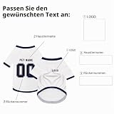 Personalisiert Haustiere Fußball Trikot, Individuelle Haustier T-Shirts mit Name/Nummer/Logo, Sommer T-Shirts für Kleine Mittlere Bis Große Hunde (8)