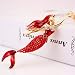 Produktbild YFB Mermaid Sea-Maid Schlüsselanhänger Ringe Halter Emaille Kristall Geldbörse Tasche Schnalle Anhänger für Auto Schlüsselanhänger Schlüsselanhänger K270   Rotes Haar