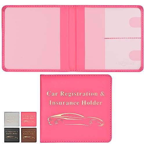 Car Registration and Insurance Holder, Vehicle Glove Box Organizer Hot Pink |…