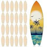Anglechic 24 Pcs 12 Inch Unfinished Wood Surfboard Cutout for Crafts Nautical Blank Wooden Crafts Summer Beach DIY Wall Decor for Art Creation Graffiti Painting Home Hanging Decor Hawaii Luau Party