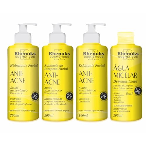 Kit Cuidados Faciais Anti-Acne, 4 Unidades