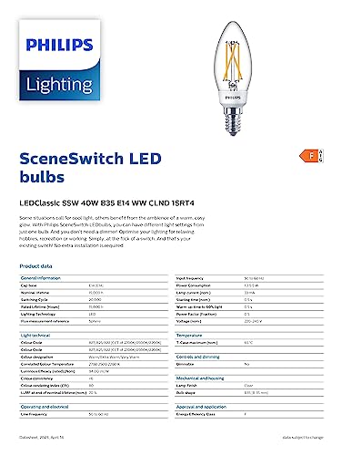 PHILIPS LEDclassic SceneSwitch 40W E14 B35, War