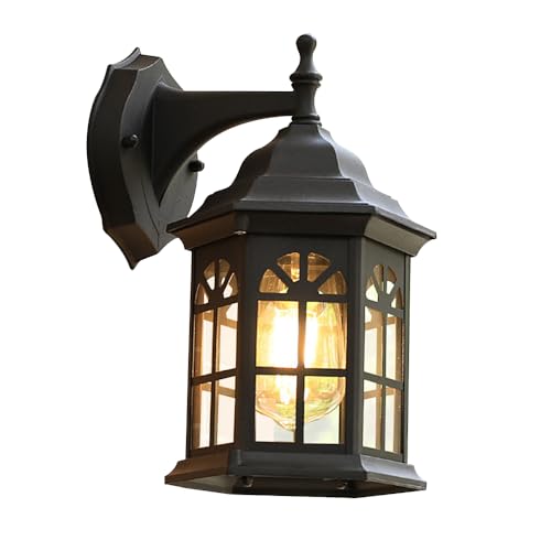 Aplique de iluminación exterior impermeable WQHPLMD con sombra de vidrio para porche y jardín