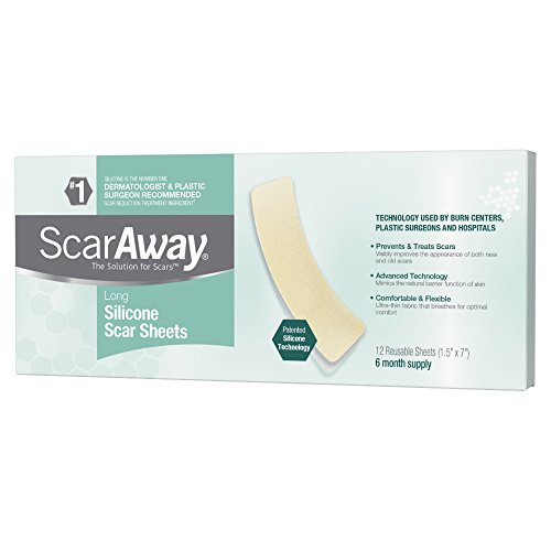 ScarAway Silicone Scar Sheets shrink, flatten and fade scars, 12 Sheets