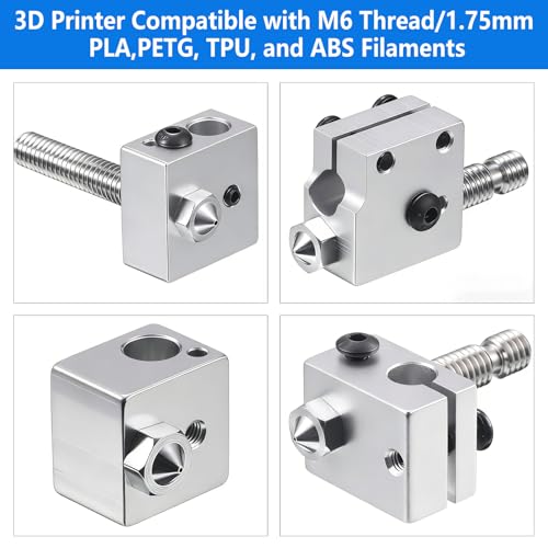 10 Stück 0,4mm V6 Nozzle 3D Drucker Edelstahl Düse Set, 3D Drucker Düsen MK8 Extruder Düse, Verschleißfeste V6 Extruder Nozzles, 3D Druckdüse Set für Creality, Anycubic I3 Mega, Prusa i3 MK3 Zubehör