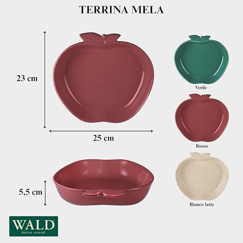 Wald Ceramiczna glina jabłkowa, wysokiej jakości glina - Naczynie do pieczenia w piekarniku i kuchence mikrofalowej, idealne do serwowania makaronu, mięsa, strat i warzyw - różne kształty i kolory