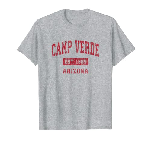 Camp Verde Arizona AZ Vintage Deportes Diseño Rojo Camiseta