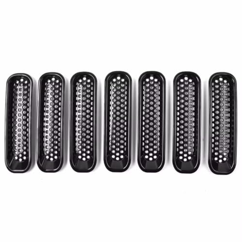 Parrilla delantera Jeep Wrangler JK 2007-2017: rejillas de modificación exterior (7 uds)
