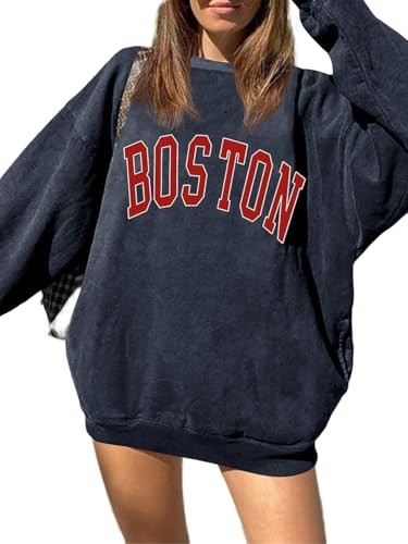 Langwyqu Women's Oversized Sweatshirt Los Angeles California Crewneck Long Sleeve Casual Loose Pullover Tops2