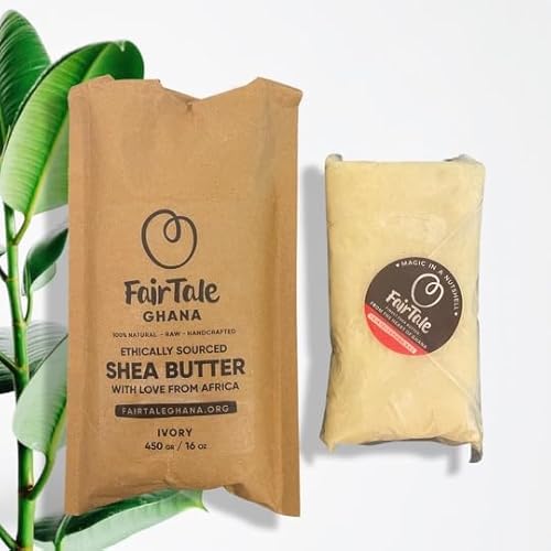 Fairtale Ghana Raw African Shea Butter 16 Oz / 450 Gr. Wild Harvested, Ethically Sourced, 100% Natural, Unrefined, Plant Based, Vegan, Ivory #TOP1