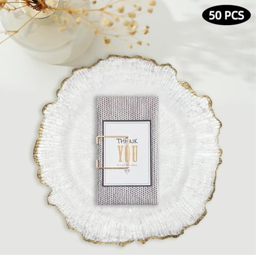50 platos decorativos redondos de plástico 13 pulgadas miniatura 2