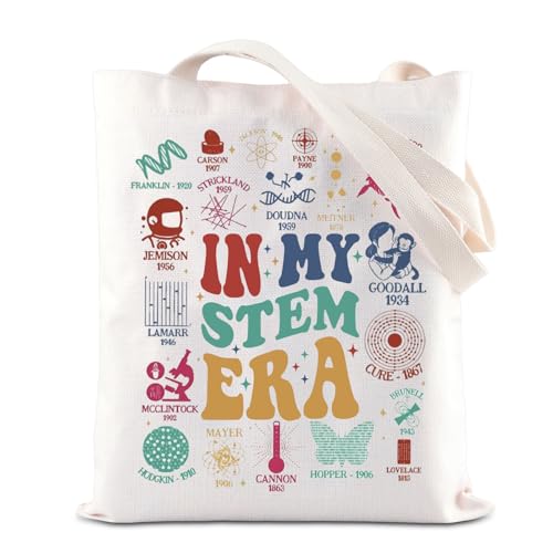 KUIYAI Stem Teacher Appreciation Tote Bag Steminist Gift PhD Gift Scientist Gift Student Grad Gift In My Stem Era Bolsa, Bolsa Inmystemera