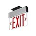 LFI Lights | Edge-Lit Red Exit Sign | Modern Design Brushed Aluminum Housing | All LED | Single-Sided Clear Acrylic Panel | Hardwired with Battery Backup | UL Listed | ELSM-R