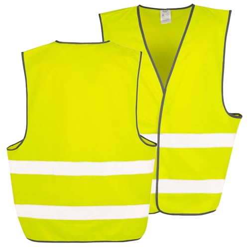 Printbox Merch Custom Safety Vest, High Visibility Vest for Men, Construction Reflective Hi Vis Workwear (Safety Yellow - Plain, XXL/3XL)